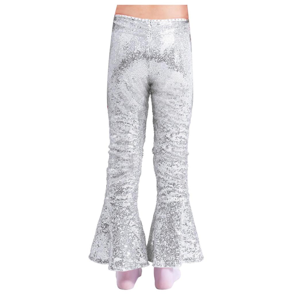 Dívčí taneční kalhoty třpytivé zdobené kamínky flitry zip rozšířený lem soutěžní kalhoty