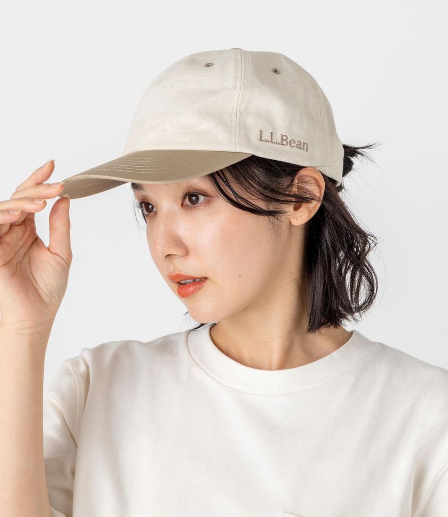 [L.L.Bean] Herren Zweifarbige Kappe aus Oxford-Stoff und Canvas, Größe L, Elfenbein/Grün, Weiß, CJ90201006