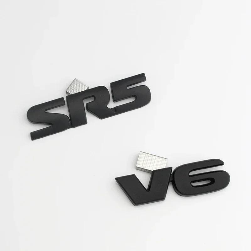3D Metal SR5 V6 Letter Rear Boot Trunk Emblem Badge Sticker Decals Car Styling Accessories For Toyota Tundra