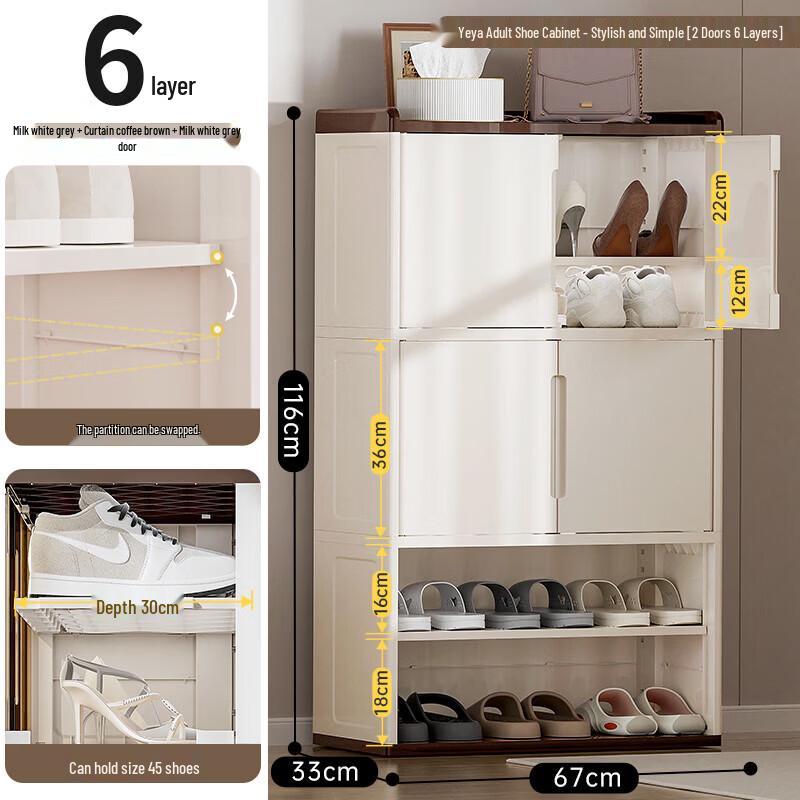 Yeya Luxury Multi-Layer Dustproof Shoe Cabinet