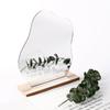 Bamboo & Wood Cloud-Shaped Acrylic Makeup Mirror with Retro Comb for Dressing Table