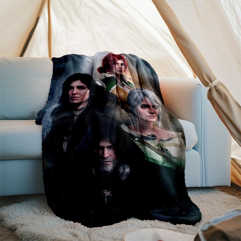 1pc The Witcher Theme Blanket - Digital Print, Polyester, Cozy for All Seasons, Perfect for Outdoor, and Travel