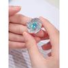 Indifferent Style Niche Design Light Luxury Paraiba Gemstone Blue Crystal Open Index Finger Ring for Women