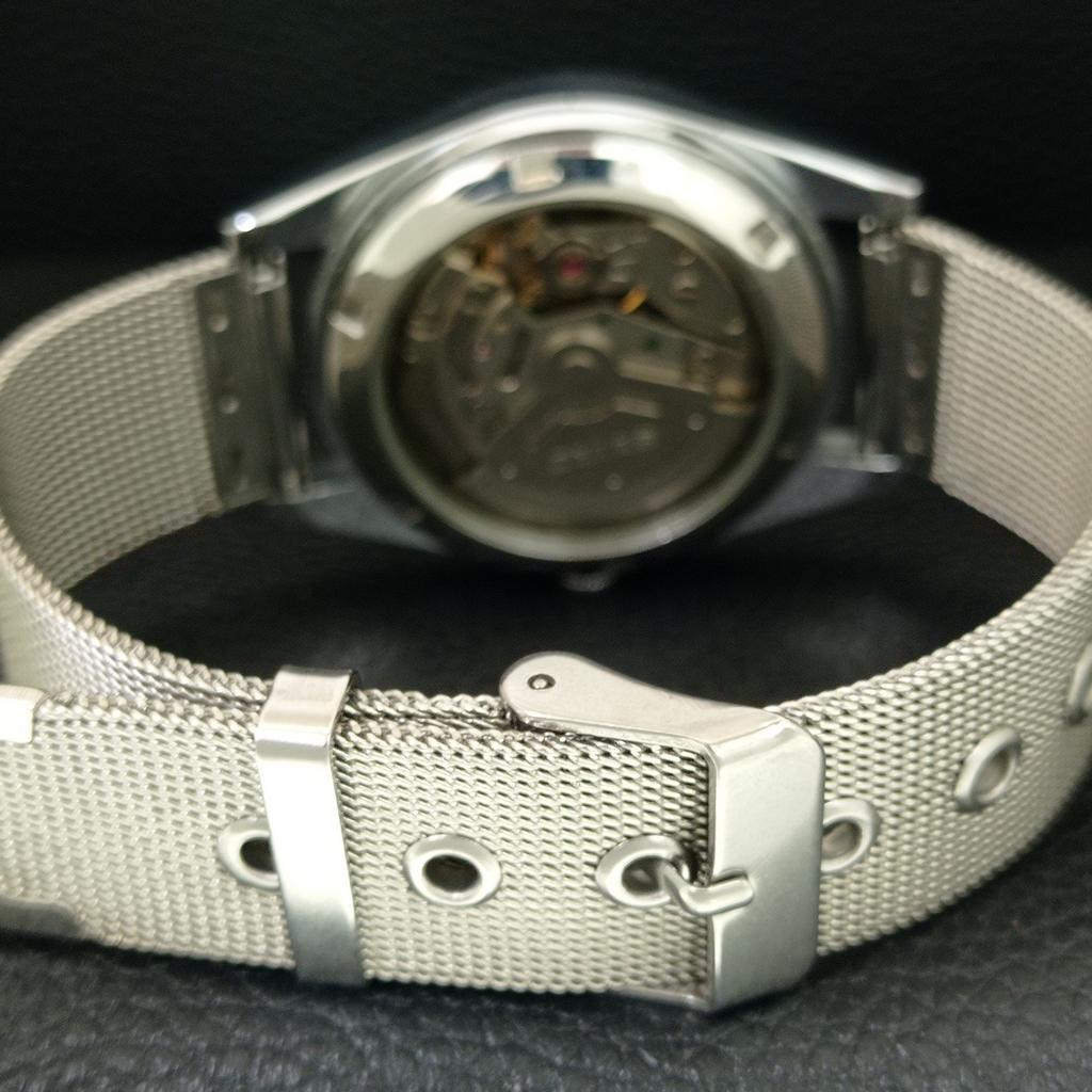 VINTAGE REFURBISHED SEIKO 5 AUTOMATIC JAPAN MENS SILVER DIAL WATCH a443989-1