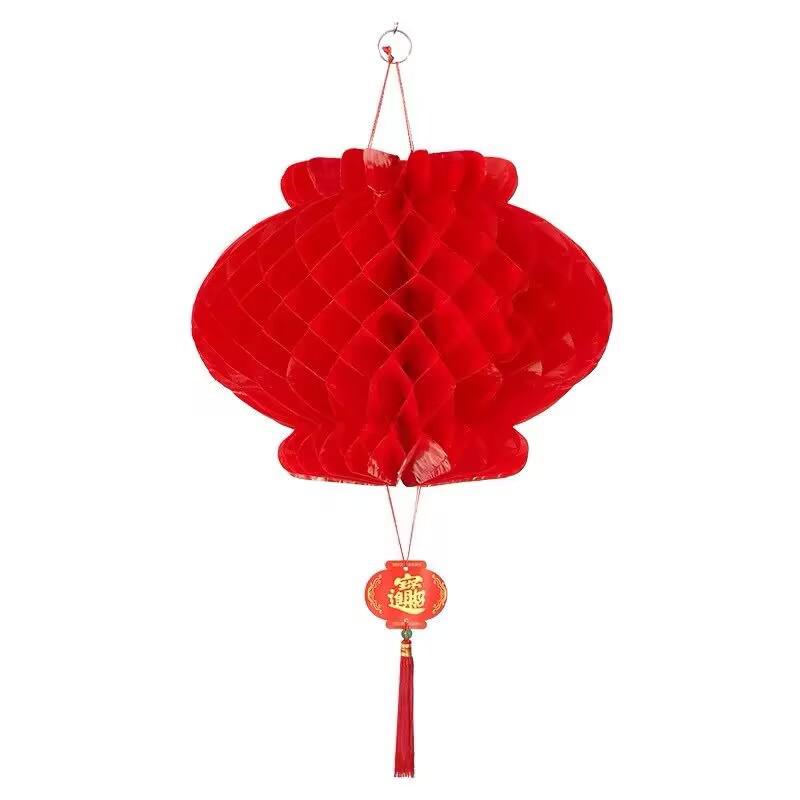 Rote Doppelglück Laternenornamente - Hochzeits- & Mondfestdekoration mit Koi-Schnur