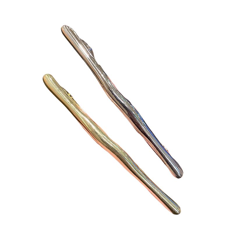 11cm Women New Simple Metal Golden Strip Long Barrettes Hair Clips Vintage Hairpins Automatic Smooth Spring Clip Hairgrip