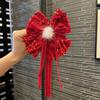 Children's Red Chinese Style Bow Hair Clip - New Year Accessory for Girls