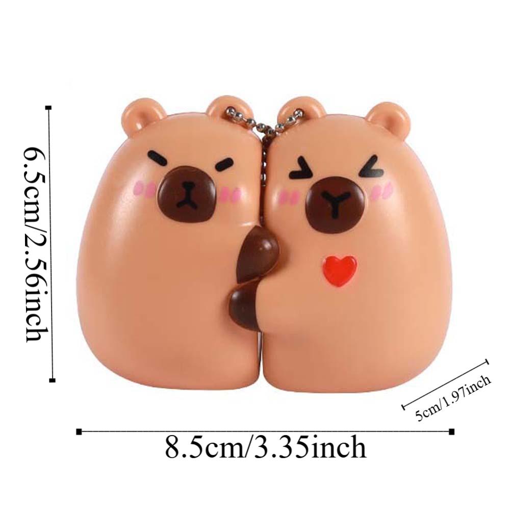2pcs/set Cute Couple Pendants Plastic Bag Charm Funny Cartoon Animal Key Ring Boys