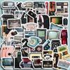 Retro Cartoon Electronics: 50 Cute Waterproof Stickers for Kids' Stationery and Devices
