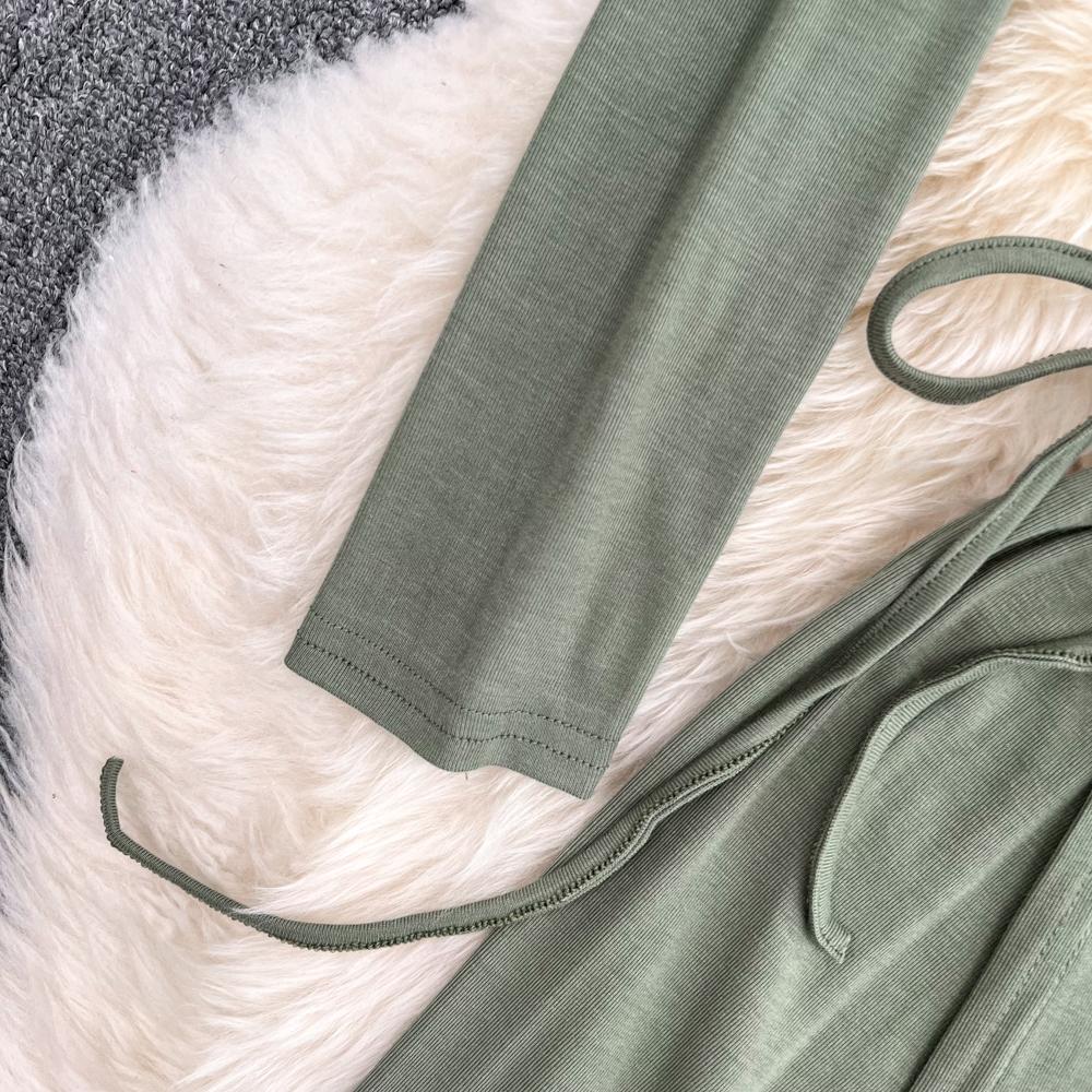 Fashion Suit Female Halter Camisole Three-Piece Set V-Neck Shawl Coat High Waist Split Skirt Autumn