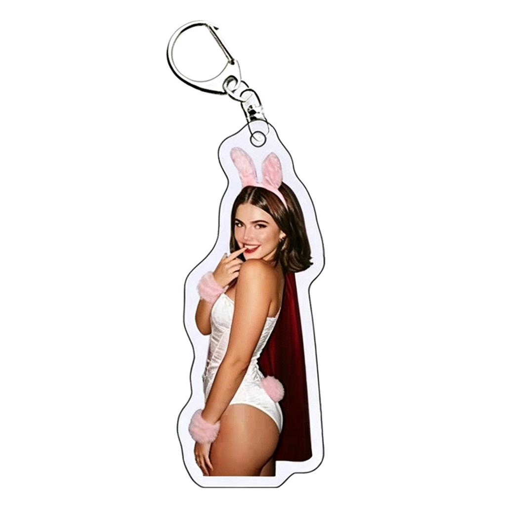 Acrylic Keychain with Custom Photo Design Durable Clear Plastic Material Metal Key Ring Attachment School Style Six Variants Available