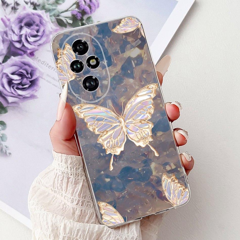 For Honor 200 Pro Honor200 Elegant Floral Butterfly Phone Case For Honor 200 200Pro Soft Silicone TPU Cases