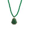 Retro Green Beaded Long Necklace: High-End Chinese Style Fall/Winter Sweater Chain