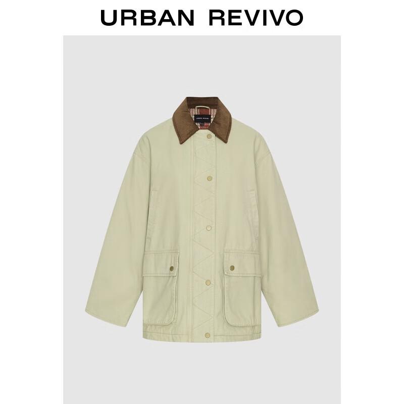 

Женская хлопковая куртка UR 2025 в стиле ретро, с лацканами и цветными блоками XS