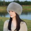 Smooth Plush Mongolian Fluffy Hat Round Top Warm Bucket Hat Plush Winter Hat  Ladies Headwear