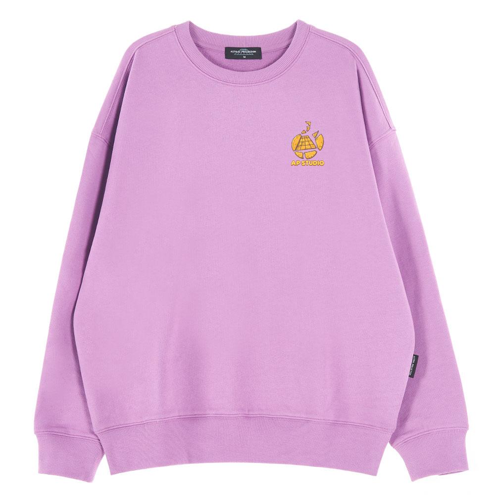 ASTRAL PROJECTION Oversized Drop Shoulder Matrix Dalgona Sweatshirt_Violet