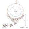 Pearl Necklace Earrings Set Women'S Light Luxury Niche Medieval Collarbone Chain Atmospheric Bridal Wedding Dress