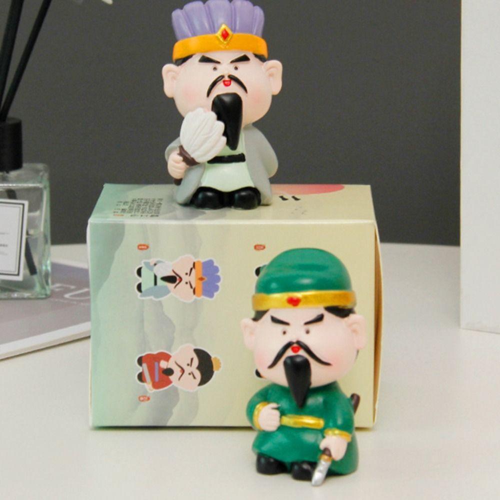 Mini Three Kingdoms Desktop Figurine Kawaii Car Ornament Anime Sculpture  Desk