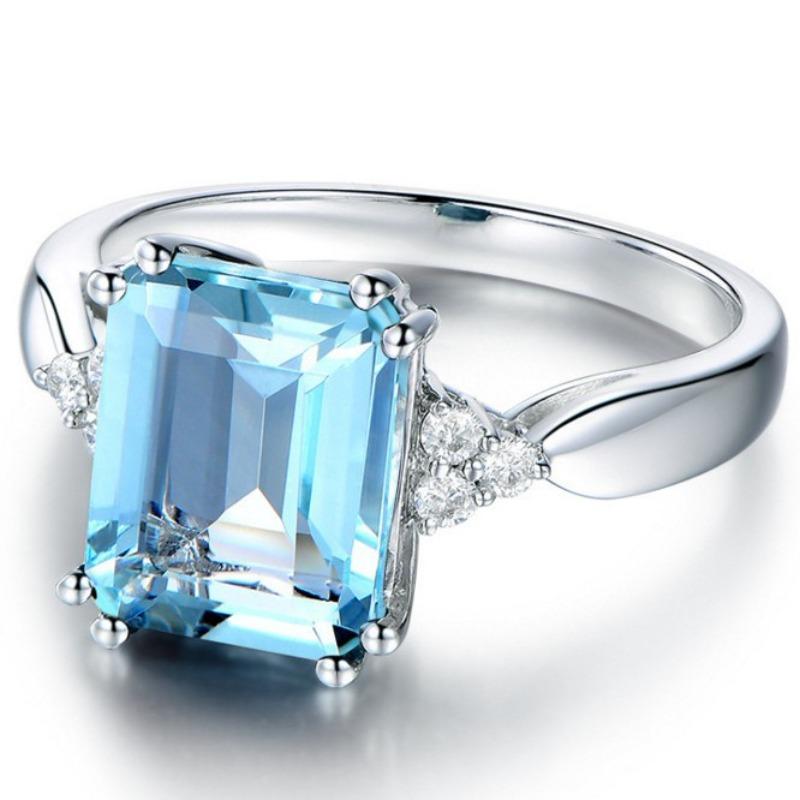 Příslušenství k zásnubnímu prstenu Cratopapa Stone Evropský a americký vznešený 18k barevný safírový prsten