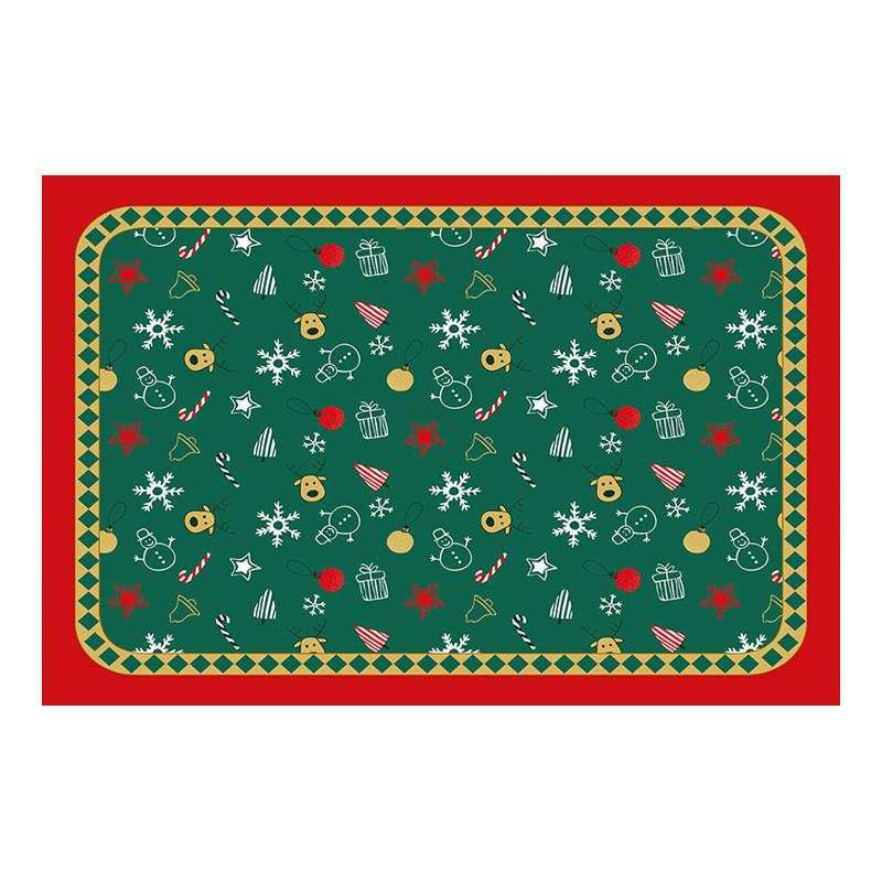 Napperon Teslin Isolant Thermique Style Noël - Napperon de Table Imprimé PVC pour Décoration d'Hôtel et de Maison