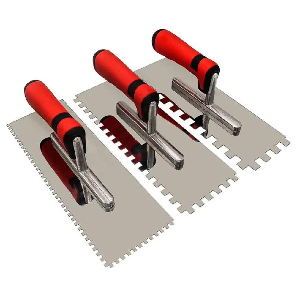 3 PEZZI Cazzuola Metallica Resistente Manico Ergonomico Cazzuola in Acciaio Inossidabile Cazzuola per Muratura Lavori con Piastrelle