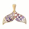 Spille da Donna Moda Viola Coda di Pesce Spille Per Donne Lusso Colore Oro Lega Zircone Spilla Spille di Sicurezza