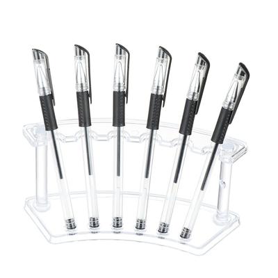 Soporte acrílico para bolígrafos, soporte de exhibición, estante organizador para brochas de maquillaje transparente, 6/12 ranuras, cepillo para uñas, pluma estilográfica para cejas, 1 Uds.