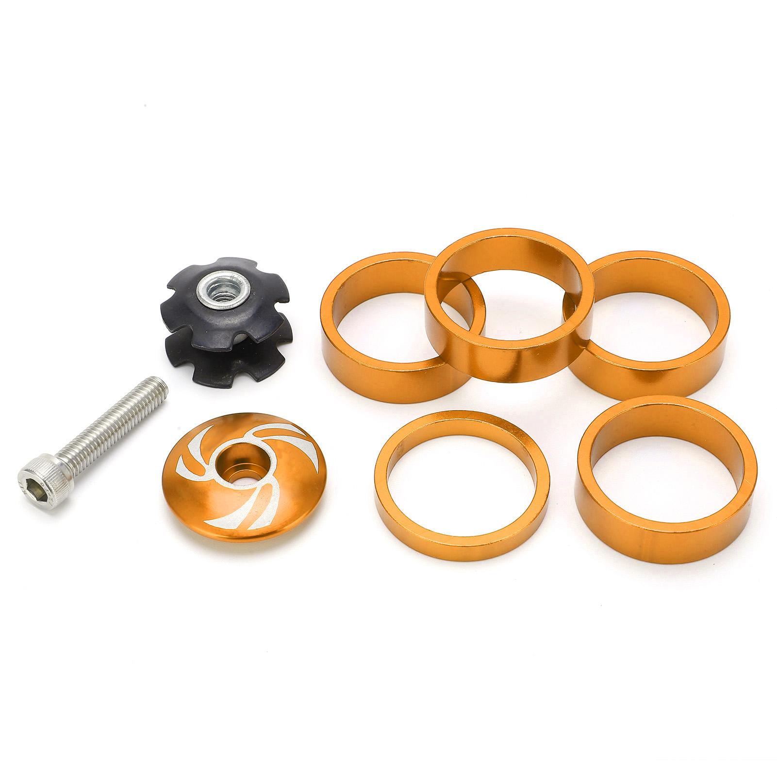 

Bike Headset Front Fork Top Cap and Star Nut with Aluminum Screw Set for Fixed Cog 5410T SetGold золотий