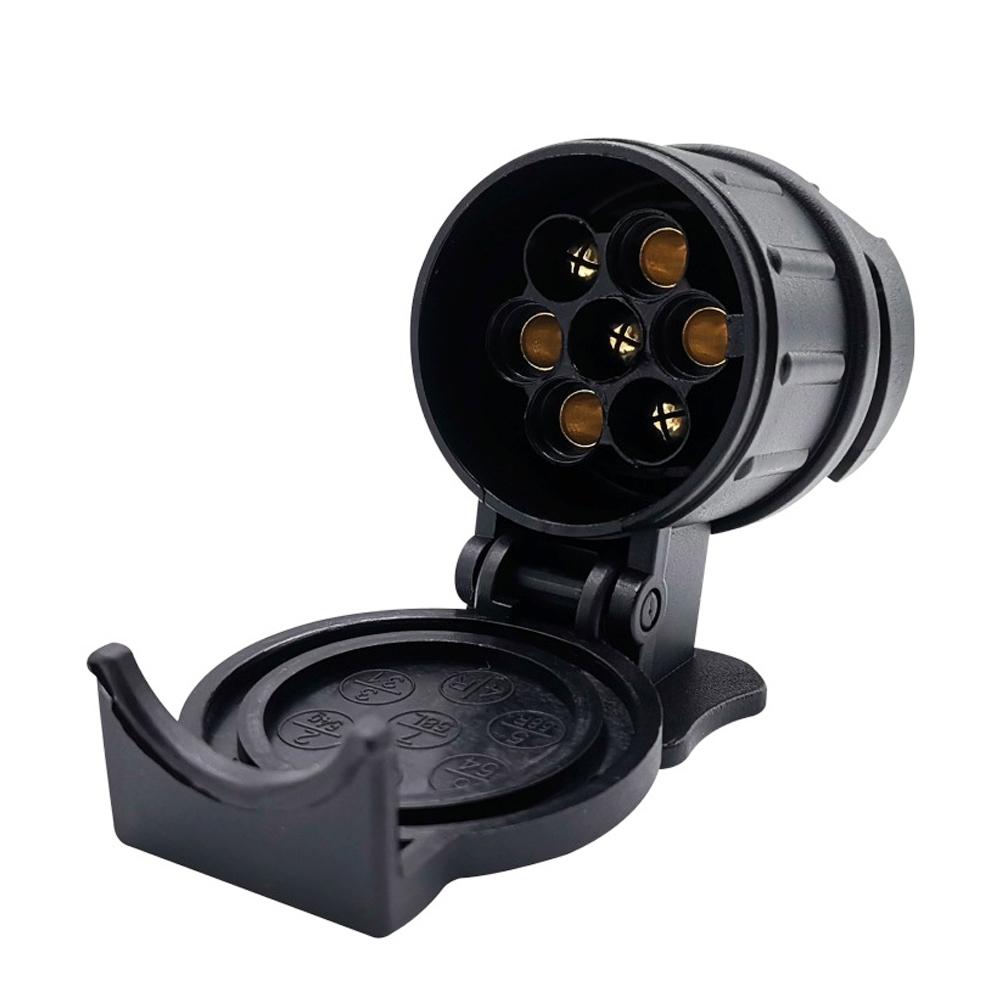 13 To 7 Pin Durable Plug Adapter Trailer Connector 12V Towbar Towing Waterproof Plugs Socket Adapter Protect Connections RV Accessories