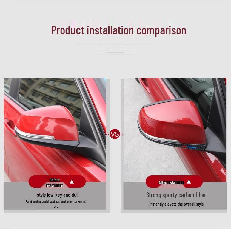 Osłona lusterka wstecznego z włókna węglowego dla BMW serii 123, GT, serii 5, X1, X3, X4, X5, X6 - Pasek dekoracyjny chroniący przed kolizjami i zarysowaniami