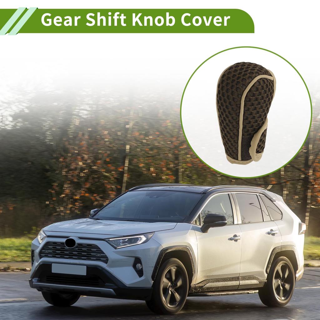 HOPESPANNER Universal Gear Shift Knob Cover Stick Shift Handle Protector Automotive Fabric 1Pc Anti Slip Dark Brown