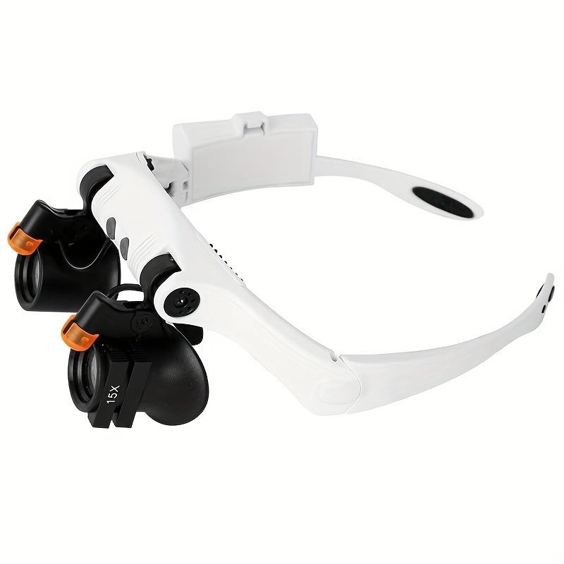 2-piece Head Mounted Magnifying Glass, Interchangeable Cooling and Heating Light, Detachable Lens, Used for Close Range Work