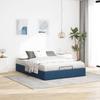 Ottoman Bed Without Mattress Blue 140 X 190 Cm Fabric