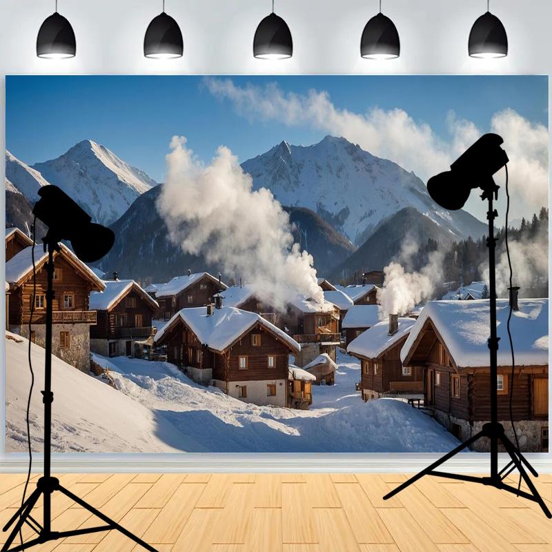 Winter Snow Scene Pine Tree Forest Background Christmas Party New Year Decor Children's Photography Photo Backdrops SO-15