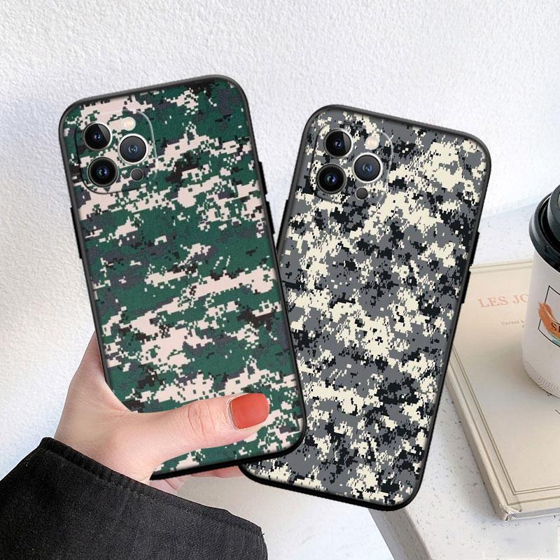 LO18 Camouflage Soft Shell Phone Case for Samsung Galaxy S20 S21 S22 Ultra FE + Plus A21S A22 A24 A25 A26 A30 A30S A31