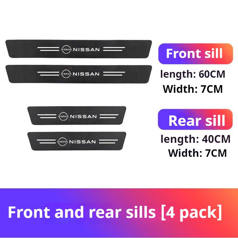Carbon Fiber Car Door Sill Protector Trunk Guard Bumper Sticker For Nissan Rogue Pathfinder X-Trail GTR Note Qashqai Juke Patrol