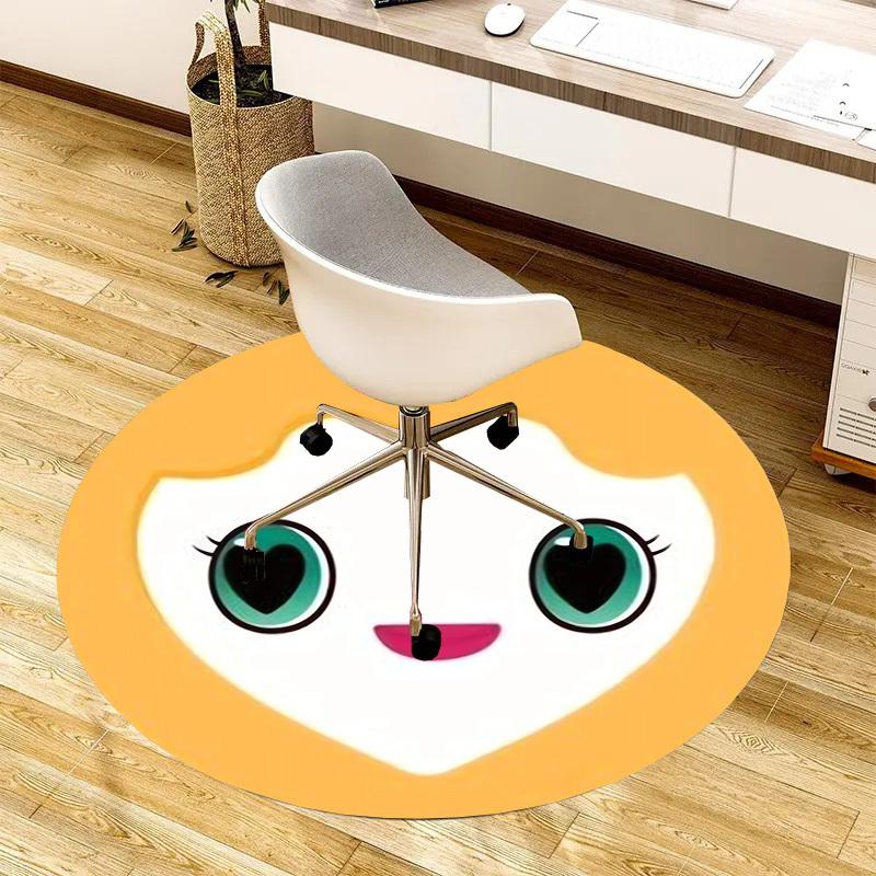 1pc Egg Character Round carpet, Made of Polyester,Perfect for Decorating Office Chairs, Living Rooms,Vibrant Decorative Rug