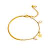 ins wind gold titanium steel bracelet bracelet European and American do not fade light luxury high sense 18k gold stainless steel jewelry
