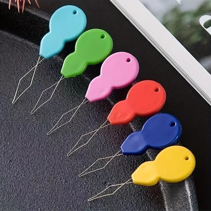 10PCS Plastic Needle Thread - Easy Threading For Hand Sewing, Handmade, Knitted, Quilted, Automatic Thread Needles Sewing Tools Thread 10pcs Random Color