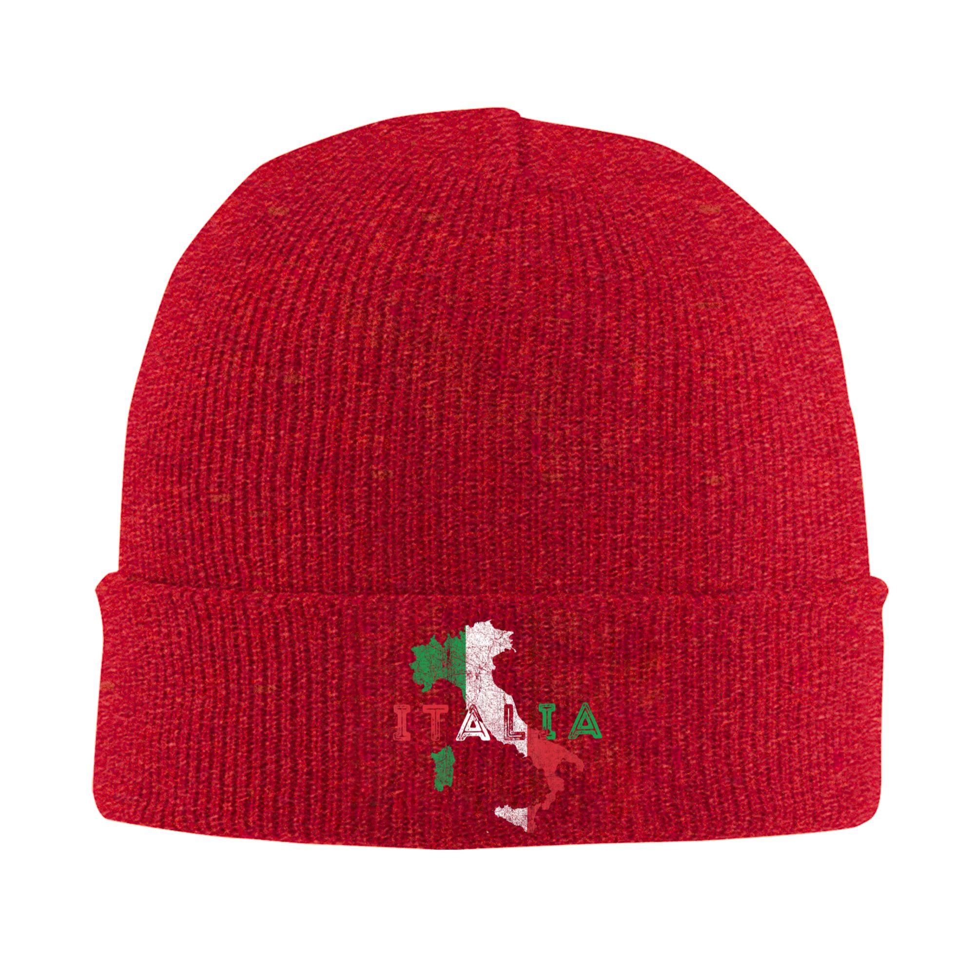 Italy Map and Flag Italian Italia Hats Autumn Winter Beanies New Cap FeUnisex Unisex Acrylic Bonnet One Size