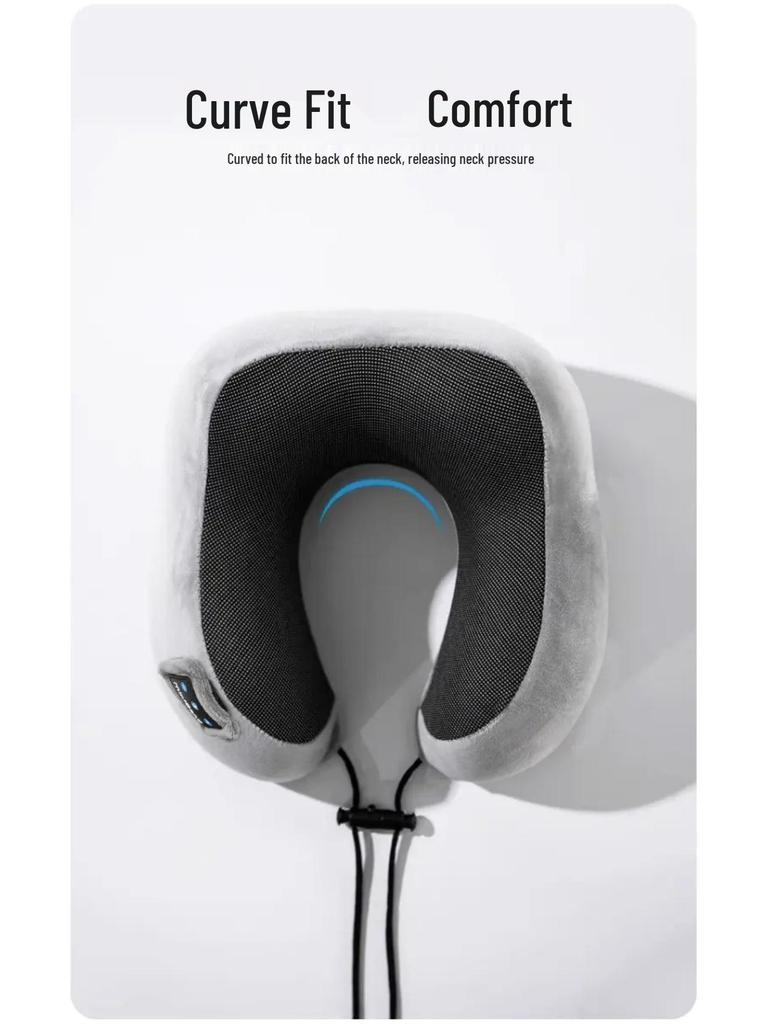 U-förmiges Bluetooth-Nackenkissen mit Stereo-Sound für Reisen und Büro