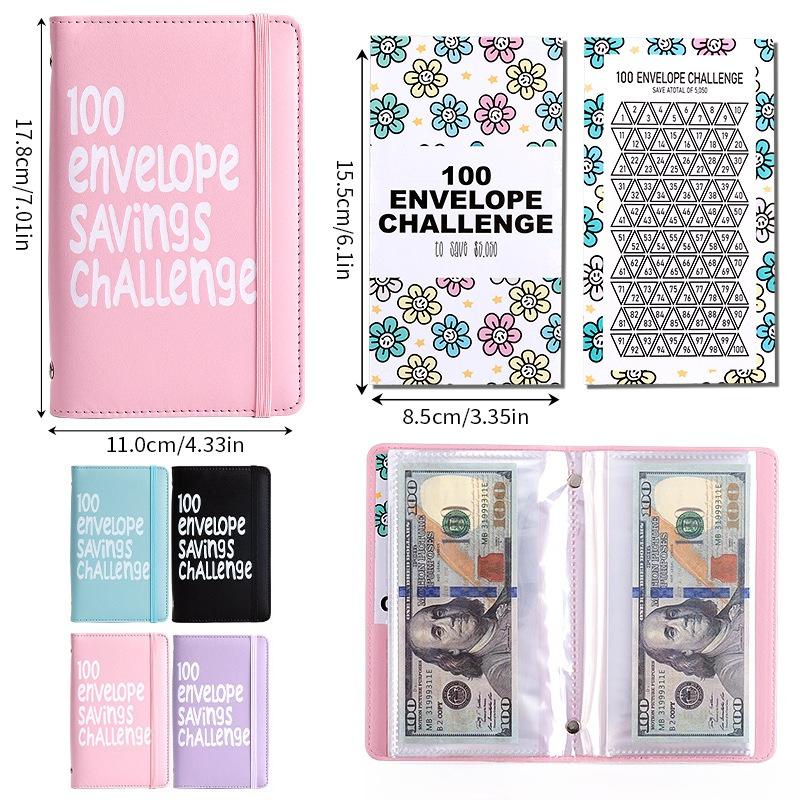 1PC100 Days Money Saving Envelope BudgetStorage Book