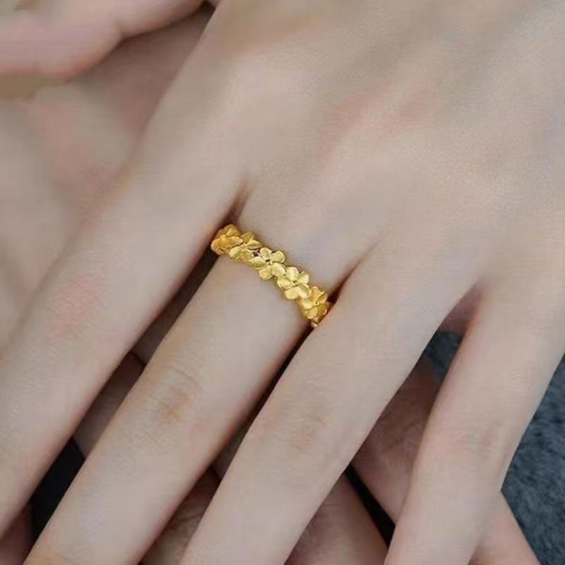 Golden Bellflower Adjustable Ring for Women - Elegant, Versatile Jewelry Piece