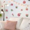 Artistic Pink Floral DIY Multi-Surface Sticker for Mirror Glass Window Home Decor Removable Decal