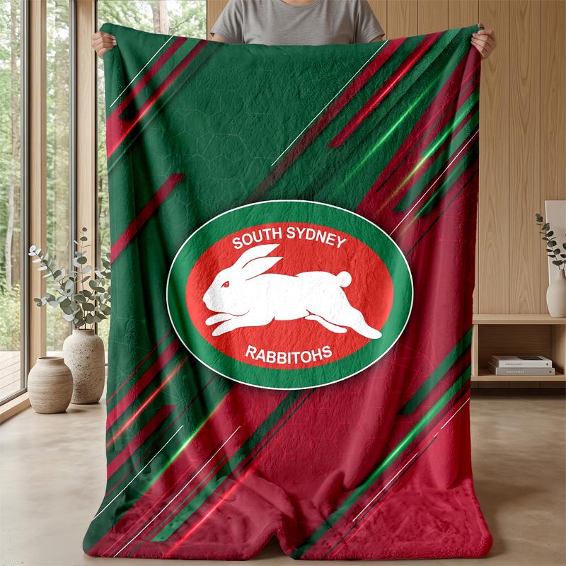 Coperta in Pile Flannel South Sydney Rabbitohs Coperta Calda e Accogliente per Divano Letto Viaggio Uso in Tutte le Stagioni