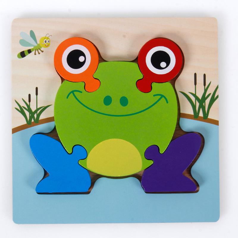 3D Wooden Cartoon Animal & Vehicle Puzzle Board for Early Childhood Education