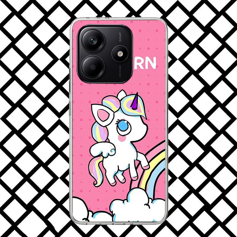 Pink Unicorn Rainbow Phone Case for Xiaomi Redmi Note 15 14 14S 13 12 12S 11 Pro Plus 11E 11T 11S 10S 5G Soft Cover Fundas Redmi