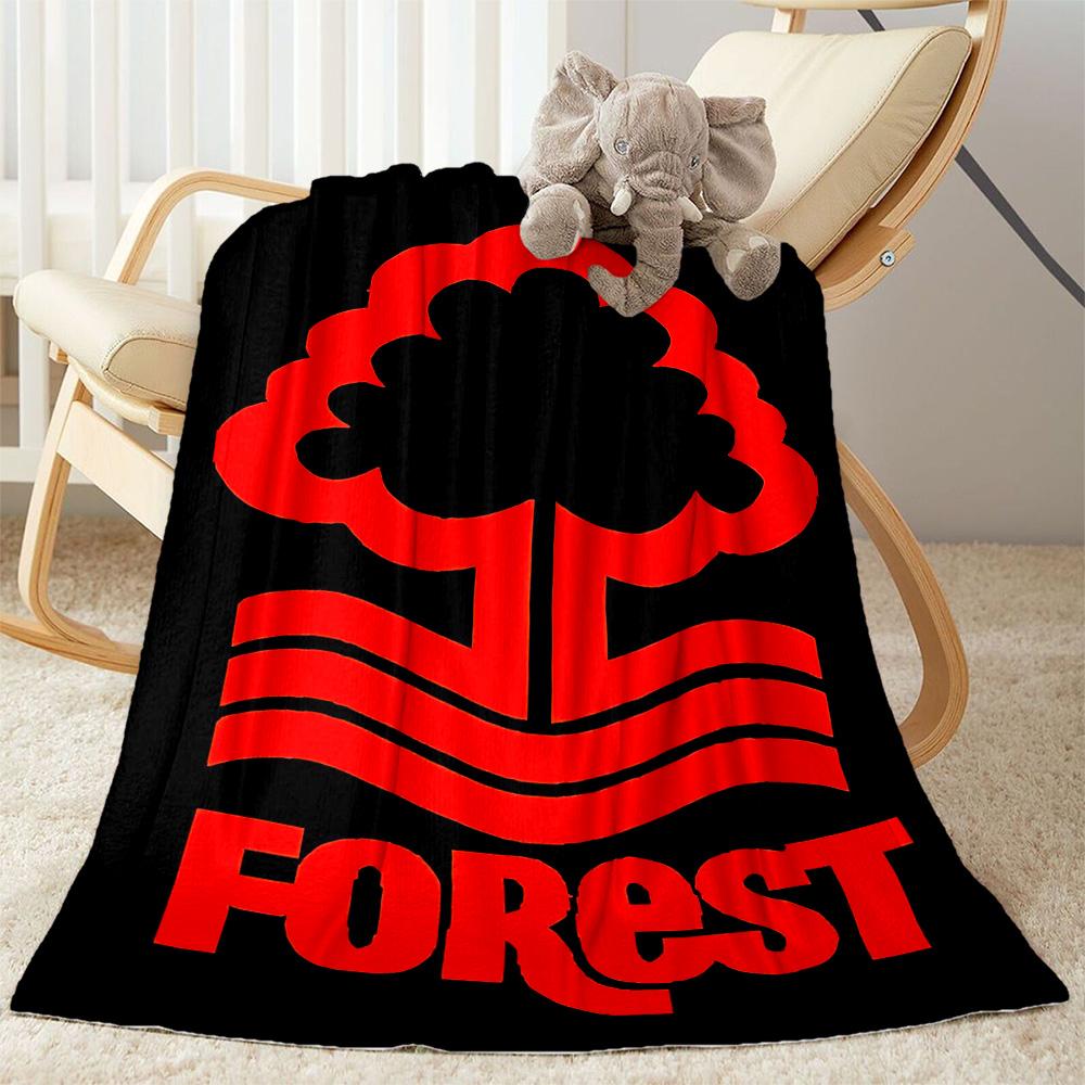 Red Tree Forest Logo Flannel Blanket-Soft and Suitable for Sofas,Beds,Offices,Travel,All Seasons,Great Gift for Holidays and Birthdays.