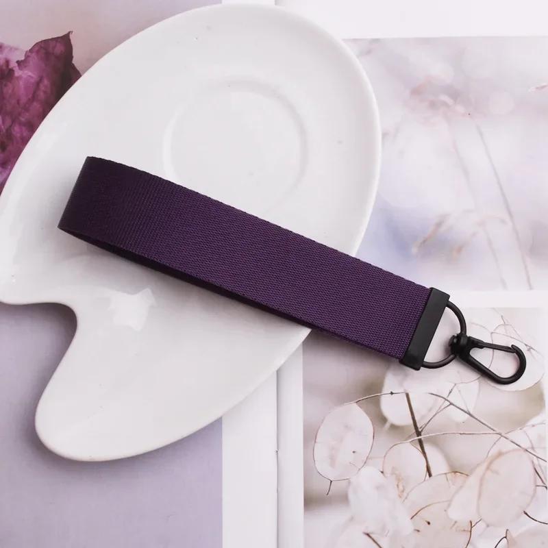 Nylon Strip Solid Color Ribbon Keychain Sturdy Schoolbag Pendant Jewelry Accessories Gift