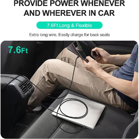 100W Car Charger, Laptop Car Charger Compatible with Dell Latitude/Precision/XPS, Compatible with MacBook Pro/Air, Compatible with HP